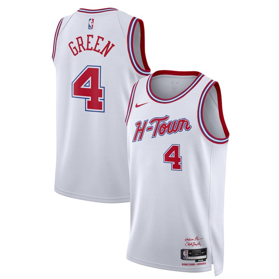 Men Houston Rockets #4 Jalen Green Nike White City Edition 2023-24 Swingman NBA Jersey